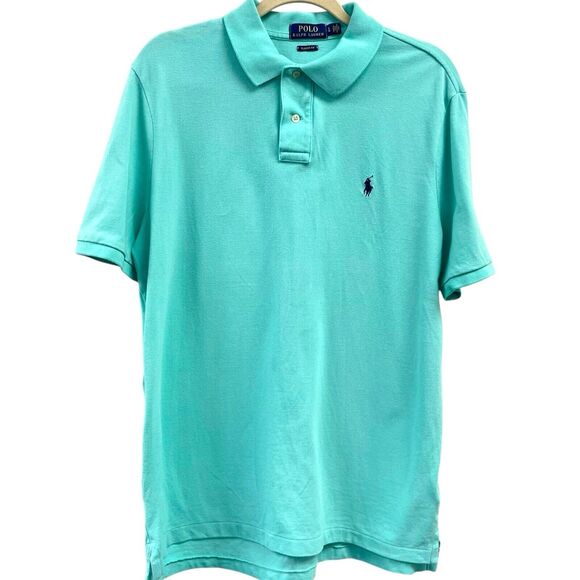 Ralph Lauren Other - Polo Ralph Lauren Mens Size L  Classic Fit Polo Golf Shirt Cyan Teal 100% Cotton